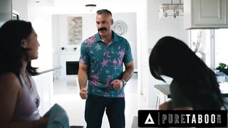PURE TABOO Asian Stepsisters Lulu Chu & Kimmy Kimm Fulfill Their Stepdad's Doppelganger Fantasy
