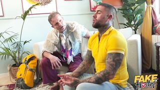 Fake Hostel - Dirty Yoga Teacher creampies his girlfriend in the other room