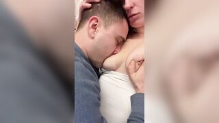 Hot Blonde Big Natural Pierced Tits Breastfeeds in Slow Mo Mesmerize