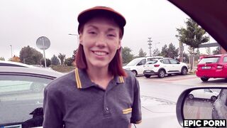 Huge ANAL Creampie with cute McDonald's worker