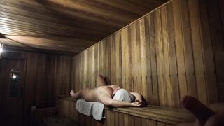 Dick flash - Public Sauna with naked Milf she helps me