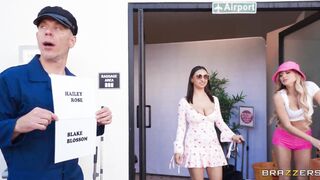 The guy met hotties at the airport and fucked them in a limo ????
