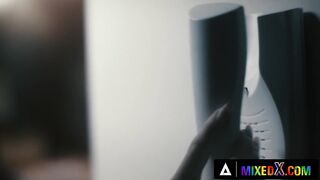 MIXEDX - Two Gorgeous Lesbian Hard Scissoring In Hot Sex Scene - Candee Licious