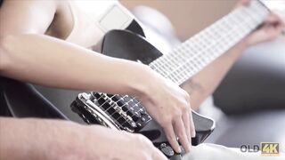 Curious Teen Makes Closer Acquaintance With Mature Guitarist
