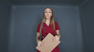 Angel Youngs - Sexy Big Tits Nurse Examines Your Massive Cock