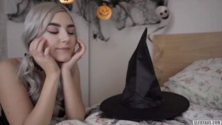 Cute Horny Witch Gets Facial and Swallows Cum - Eva Elfie