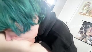 Emo Girl Uses Throat and Huge Tits to Milk Big Dick and Gets Facial