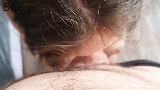 I helped the guy calm down with my sweet mouth and juicy pussy. He cum twice
