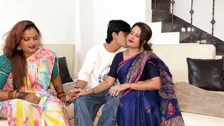 Indian beautiful sister-in-law calls her boyfriend and has sex with threesome