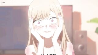 Dork asian teen getting a surprise blowjob from horny girlfriend