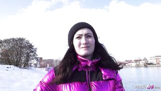 GERMAN SCOUT - Small Tits Girl Belinda Pick Up for First Time Casting Fuck by Big Dick Stranger