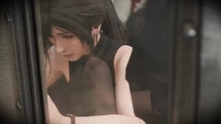 Teen get creampie in public train